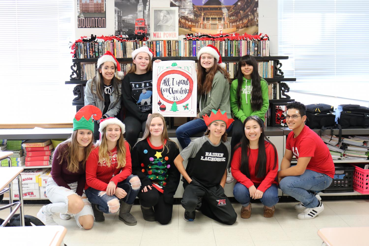 Mrs. Mckeough's AP Language students wrote letters to Santa (using persuasive language to convince him to get them what they want for Christmas) and sent them in to Macy's