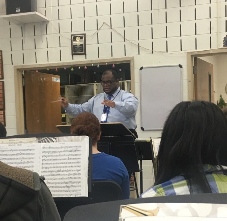 Mr. Johnson conducting the PMHS band.