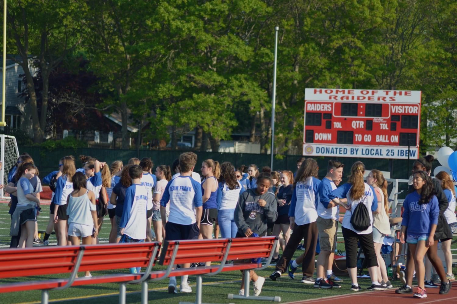 Students and community members alike gathered on our HS track & field to support ALS: Ride for Life.