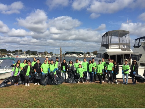 The Key Club, at one of its first events, the Patchogue River Clean Up