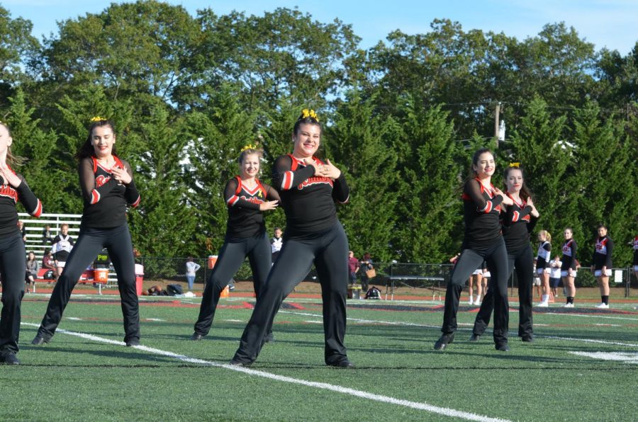 PMHS dance team performs during the football game.