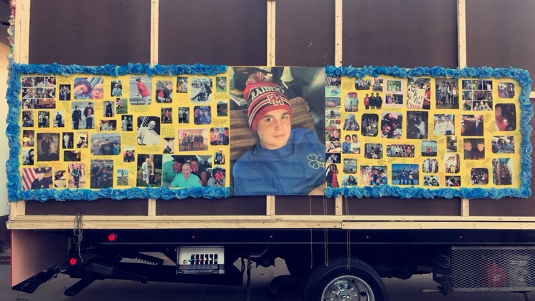 The junior class paid tribute to their classmate, Sean Dixon, who lost his battle to cancer a few days before Homecoming. Students shared photos and created a beautiful collage on the back of their float to send down Main St.