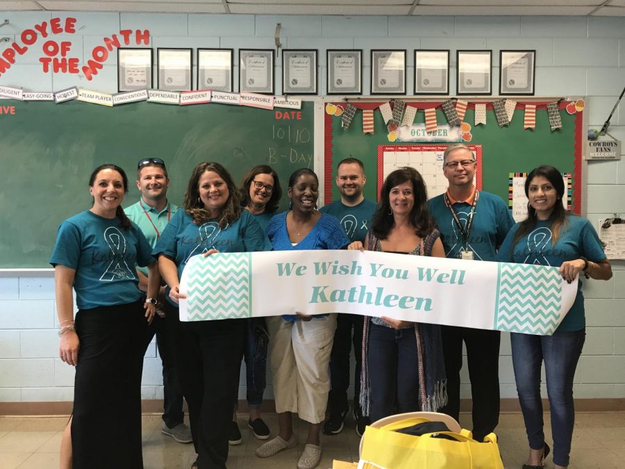 Teachers wear teal to support colleague who suffers from trigeminal neuralgia