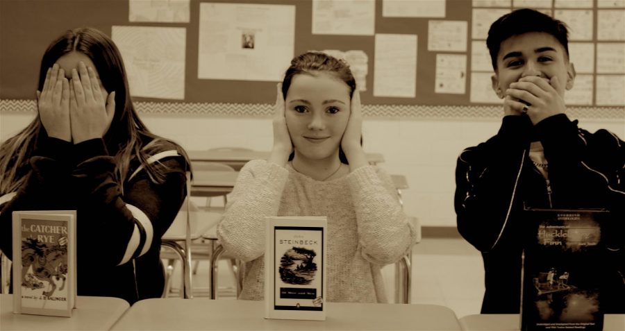 PMHS students see no evil, hear no evil, and speak no evil on the subject of banned books.