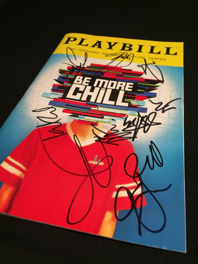 Playbill for Be More Chill signed by its enthusiastic cast