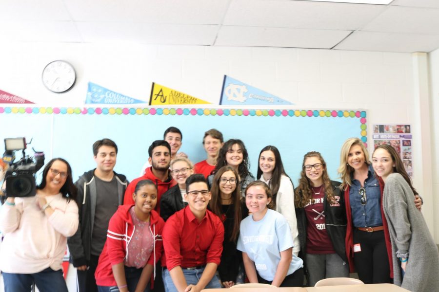 Erin Colton and Sue Caron from News 12 LI visited with Mrs. Sullivans Communications & Broadcasting elective to discuss some of the realities, both physically and technically, related to a job in broadcast news. 