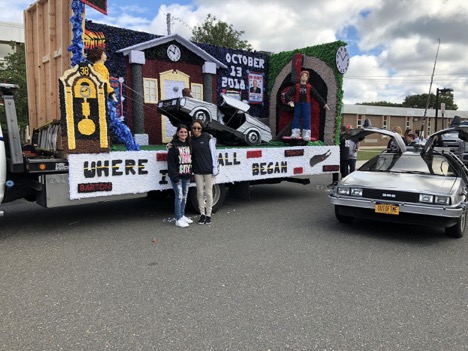 Keya Bullock and Gillian D’Onofrio in front of their float.