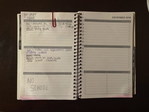 Getting an agenda is an easy way to not forget about any of your assignments!