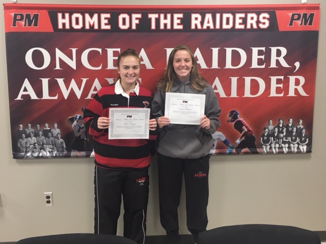 Kylie Peregoy (Field Hockey) and Caitlin Dellecave (Volleyball) are the September Athletes of the Month.