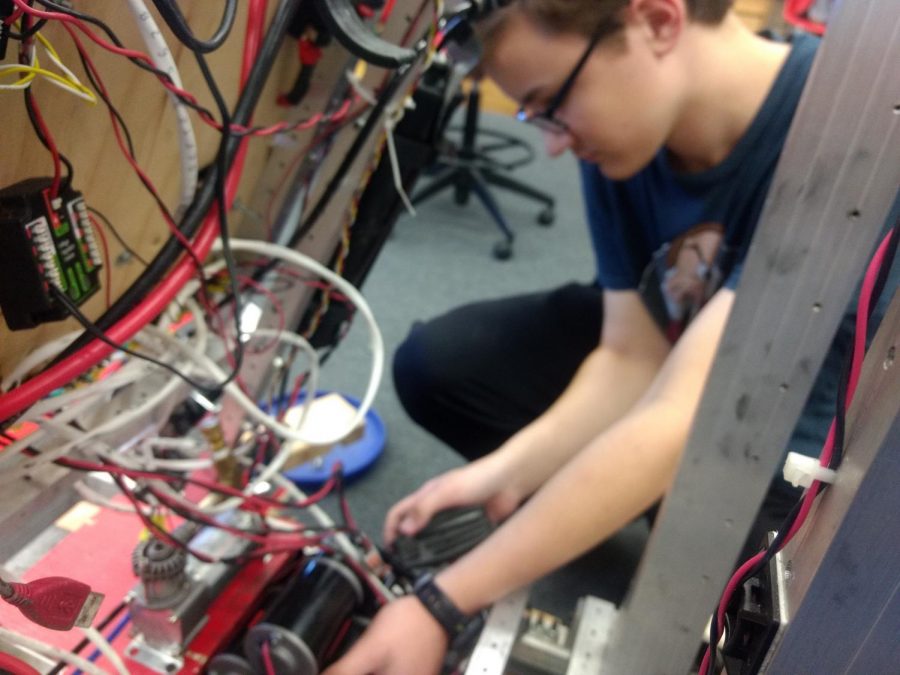 Brian utilizing the skills he has picked up from being a member of the Robotics team.