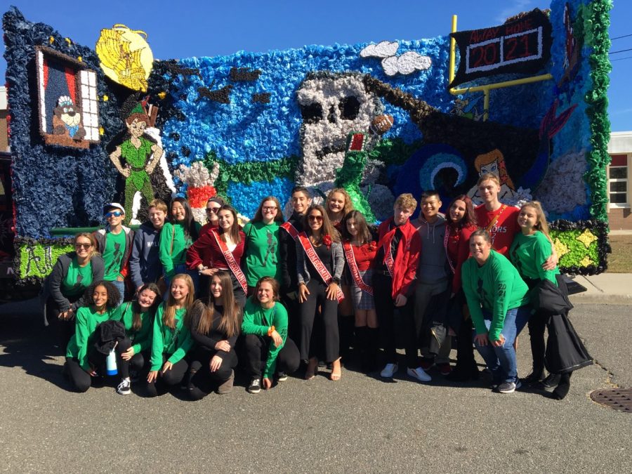 The senior class is pictured here in front of their Peter Pan Homecoming float from a past parade. Will Homecoming look the same this year? 