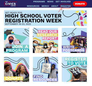 The Civics Center website is easy to navigate, and it has great resources such as research reports, articles, and you can easily register through their site.