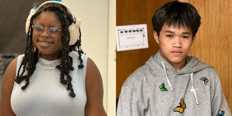 Left: Mikayla Williams 
Right: David Bui
Mikayla and David each use personal fashion as a way to express themselves and inspire their classmates in the halls of PMHS.