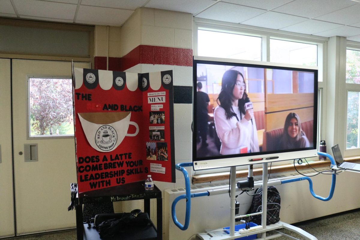 The Red and Black/Raider TV set up a display to encourage new students to get involved! 
