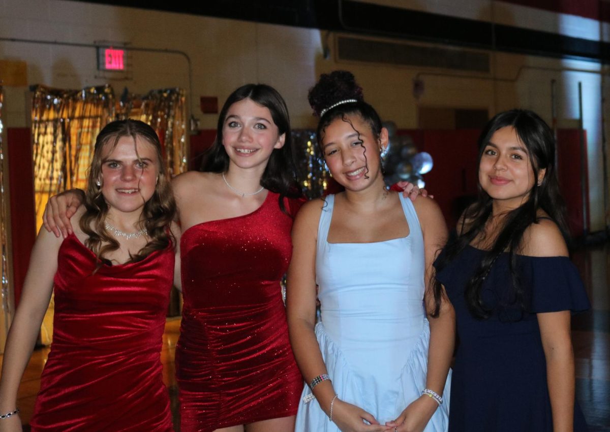 PMHS girls pose in their dresses at the winter semi formal.