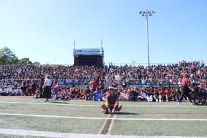 Students and faculty filled Raider Stadium with energy as Patchogue-Medford celebrated its first pep rally in over two decades