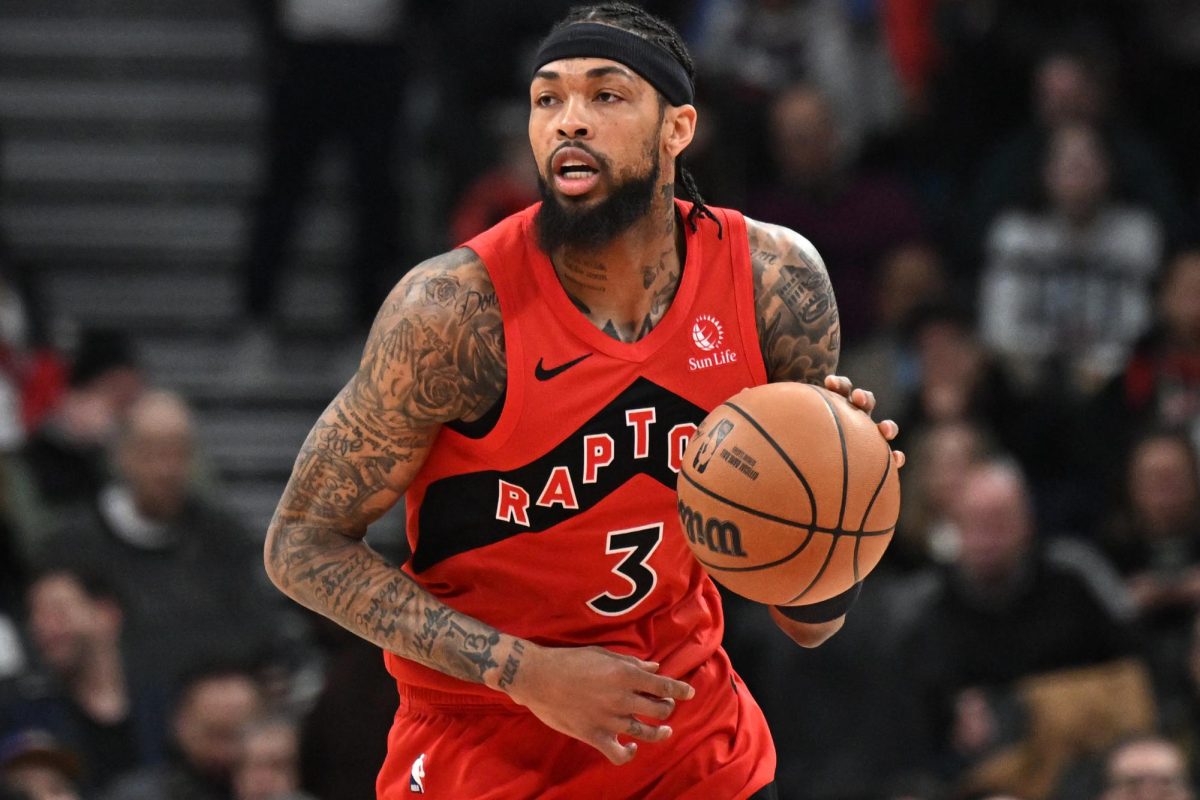 Feb 5, 2026; Toronto, Ontario, CAN; Toronto Raptors forward Brandon Ingram (3) dribbles against the Chicago Bulls in the first half at Scotiabank Arena. Mandatory Credit: Dan Hamilton-Imagn Images