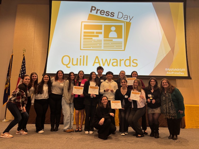 The Red and Black and Raider TV attending the Quill Awards on February 13th, placing in five categories. 
photo courtesy of Adelphi University Staff