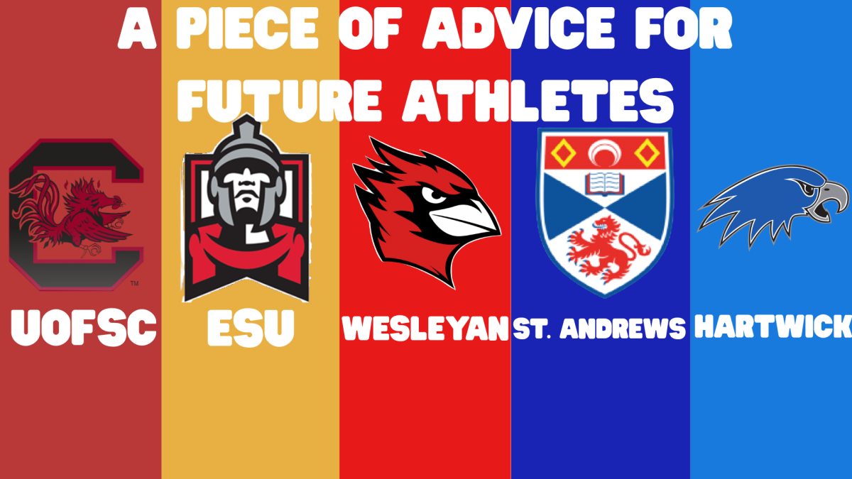 The future home of some of the Pat-Med Raiders who are sharing their advice for future athletes. Canva creation by Reah Gonzales